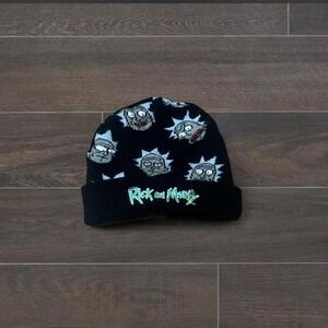 Embroidered Black Rick and Morty beanie great for winter